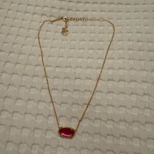 Kendra Scott Gold Necklace with Pink Pendant